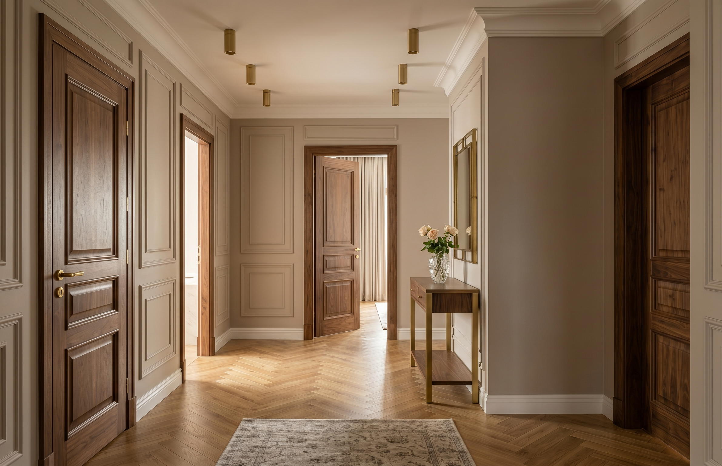 Hol w apartamencie przy Błoniach